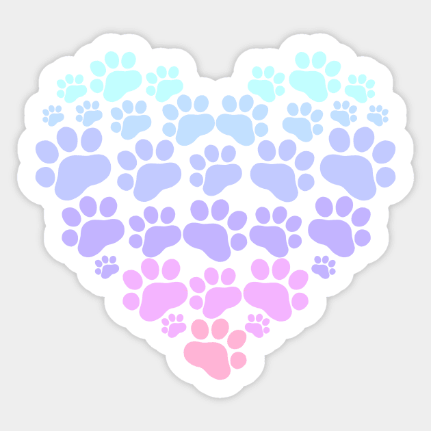 Pastel Paw Heart Sticker by LivMyers